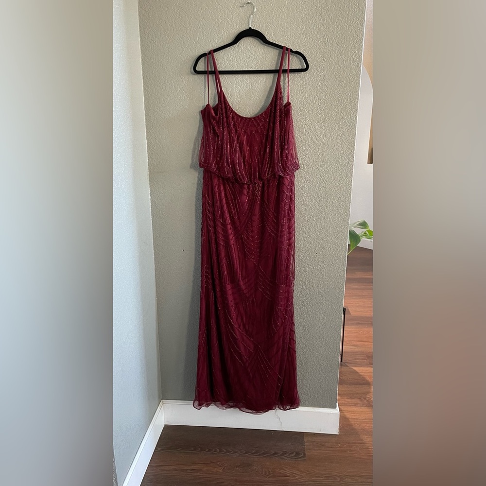Revelry Gigi Geo Sequin Maxi Formal Dress in the color Cabernet